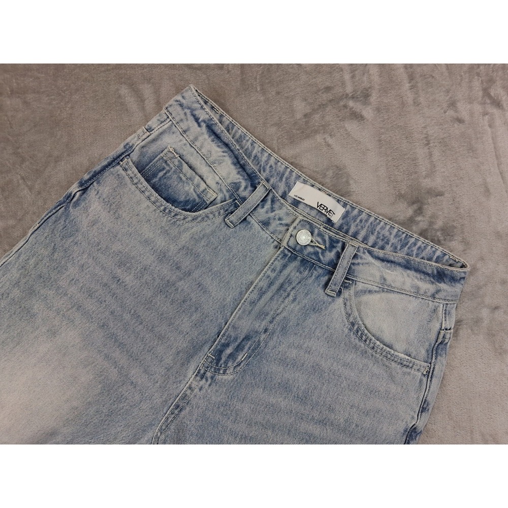 Vervet by Flying Monkey Womens 27x33 Baggy High Rise Distressed Wide Leg Jeans